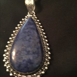 - Lapis Lazuli Gemstone Pendant with silver chain